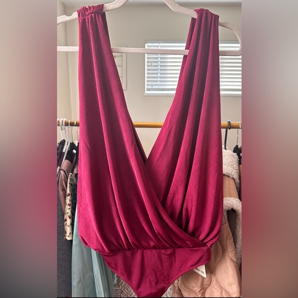 Free People Night Owl Bodysuit in Rhubarb - Picture 4 of 8